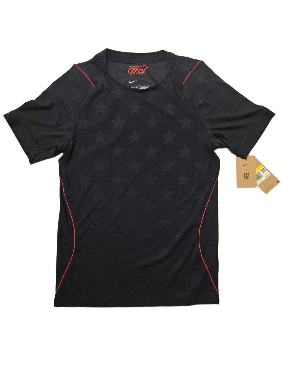 Nike Aero-Fit Womens Black Star-Print Performance Soccor Jersey  Retail $180
